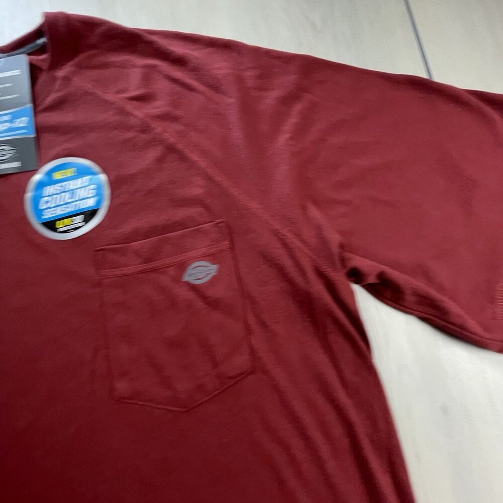 Dickies Cooling Temp IQ Shirt Mens 2XLT Red Pocket Tall Work Wear Performance - Picture 5 of 12